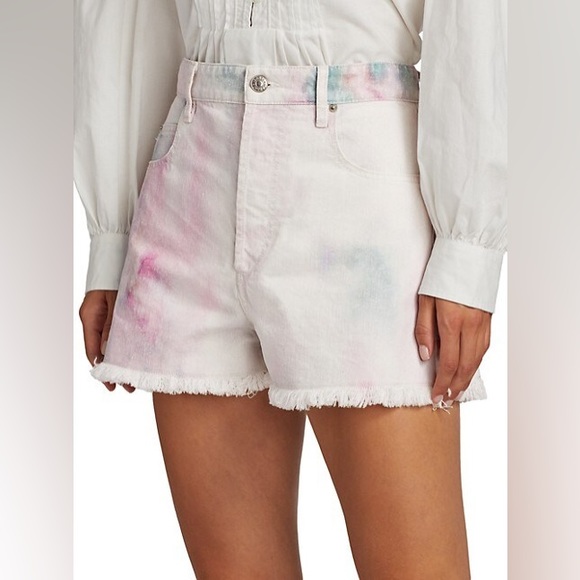 Isabel Marant Pants - Isabel Marant Etoile Lesiabb Tie Dye Jean Shorts, size 36
